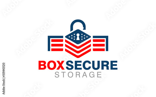 Illustration vector graphic of box storage company logo design template