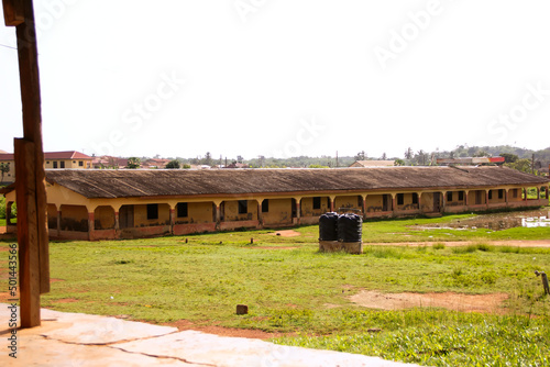 Ghana government school compound in the rural area. Village school compound.