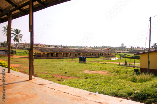 Rural school compound. African village school building