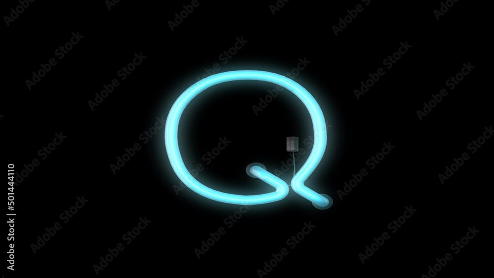 Letter Q neon sign Letter Q neon sign