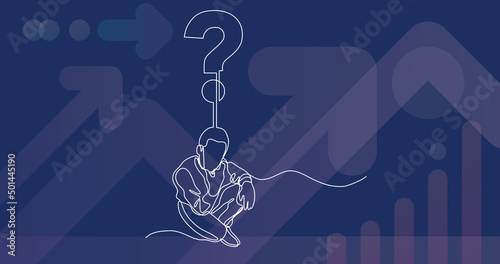 continuous line drawing vector illustration of business concept of idea creativity and work process