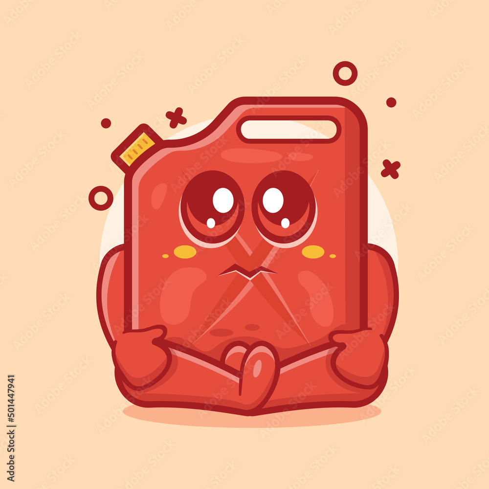 funny fuel jerrycan character mascot with sad expression isolated cartoon in flat style design funny fuel jerrycan character mascot with sad expression isolated cartoon in flat style design