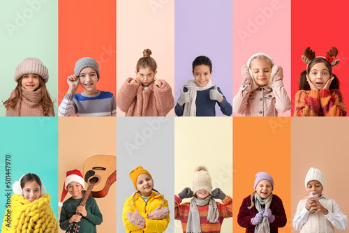 Collage with many children ...