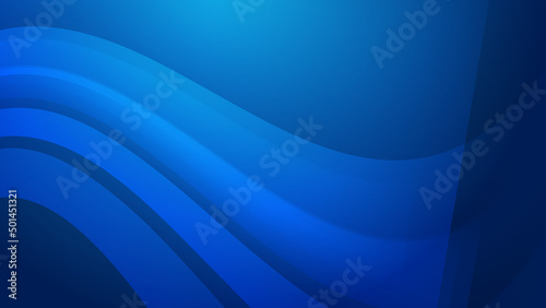 Abstract blue wave curve 3d light silver technology background vector. Modern diagonal presentation background.