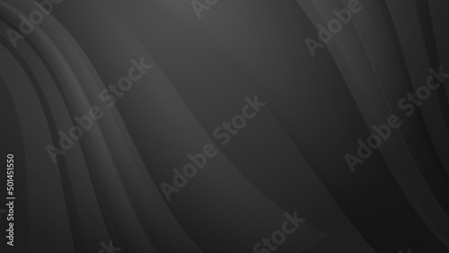 Vector black wave 3d curve abstract, science, futuristic, energy technology concept. Digital image of light rays, stripes lines with light, speed and motion blur over dark tech background