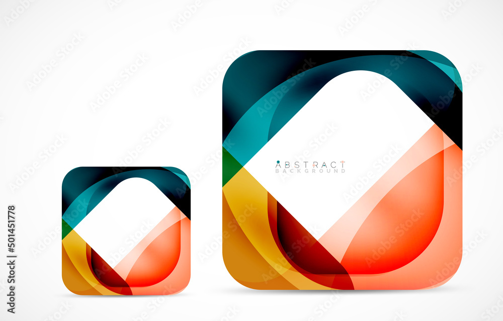 Minimal background. Abstract square shape with round corners created with wavy forms. Vector Illustration For Wallpaper, Banner, Background, Landing Page Minimal background. Abstract square shape with round corners created with wavy forms. Vector Illustration For Wallpaper, Banner, Background, Landing Page