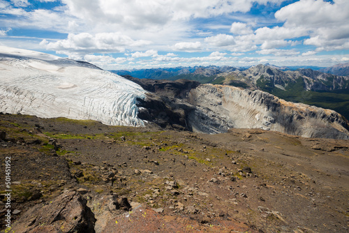 General view of Tronador Mountain of the Southern Andes and Alerce and Castano Overa glaciers