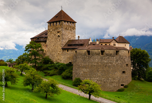 View of medieval Vaduz castle, palace of the Prince of Liechtenstein