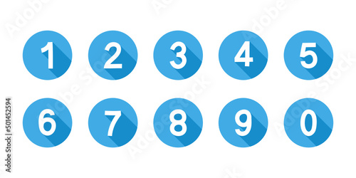 Numbers icon set on white background.