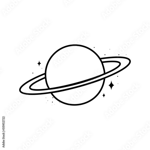 Saturn icon on white background.