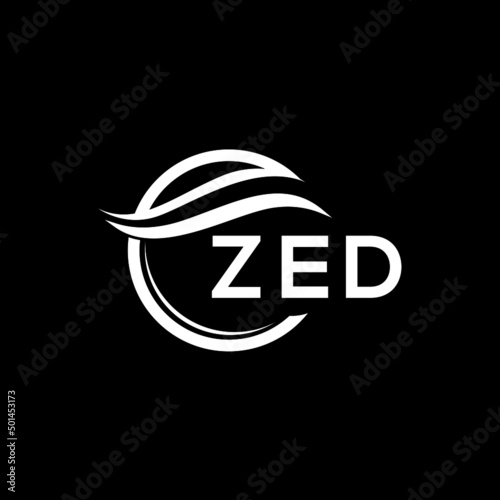 ZED letter logo design on black background. ZED  creative initials letter logo concept. ZED letter design.
 photo