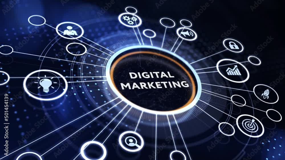 Business, Technology, Internet and network concept. Digital Marketing content planning advertising strategy concept.
