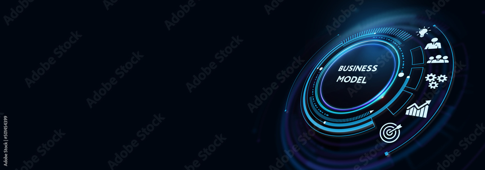 Business, Technology, Internet and network concept. Shows the inscription: BUSINESS MODEL. 3d illustration Business, Technology, Internet and network concept. Shows the inscription: BUSINESS MODEL. 3d illustration