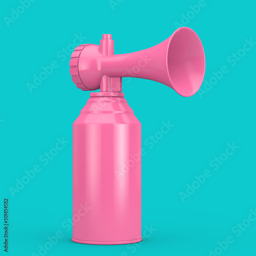 Pink Air Horn with Free Space For Your Design in Duotone Style. 3d Rendering photo