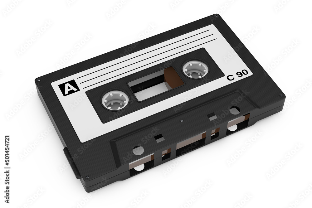 Old Vintage Audio Cassette Tape. 3d Rendering