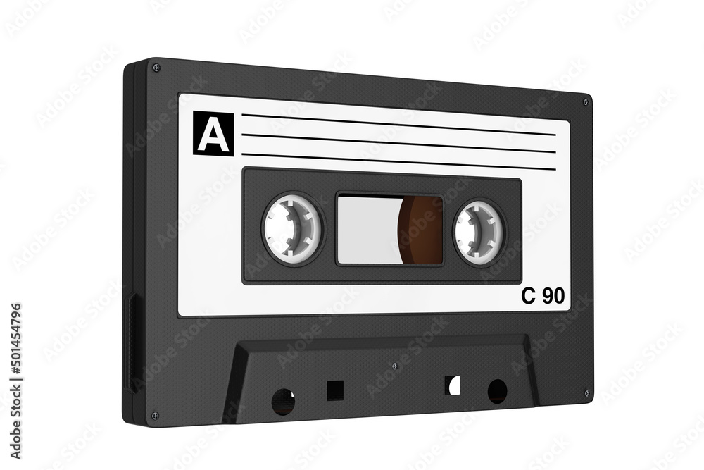 Old Vintage Audio Cassette Tape. 3d Rendering