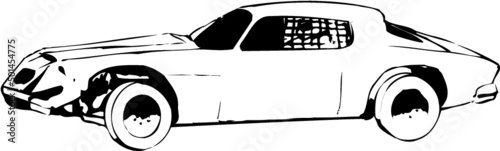 stock race car side profile on white