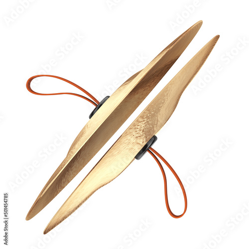 Billede på lærred Pair Of Musical Instrument Cymbals. 3d Rendering