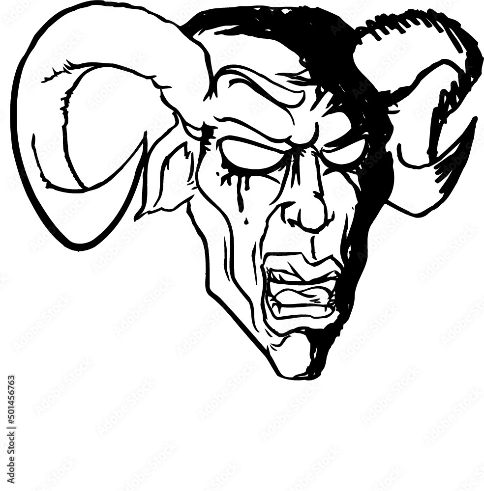 illustration of a demon skull illustration of a demon skull