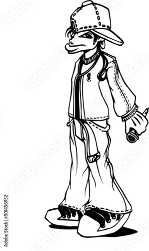sketch of a man with a microphone