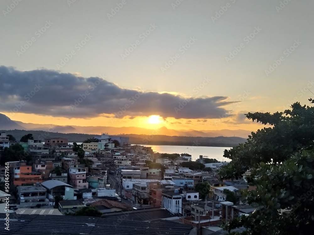 Fototapeta premium sunset over the city