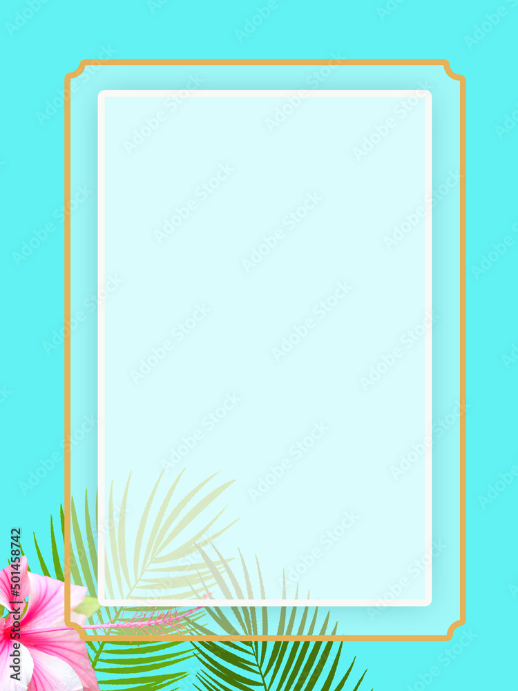 Obraz premium 夏の花と植物のフレーム