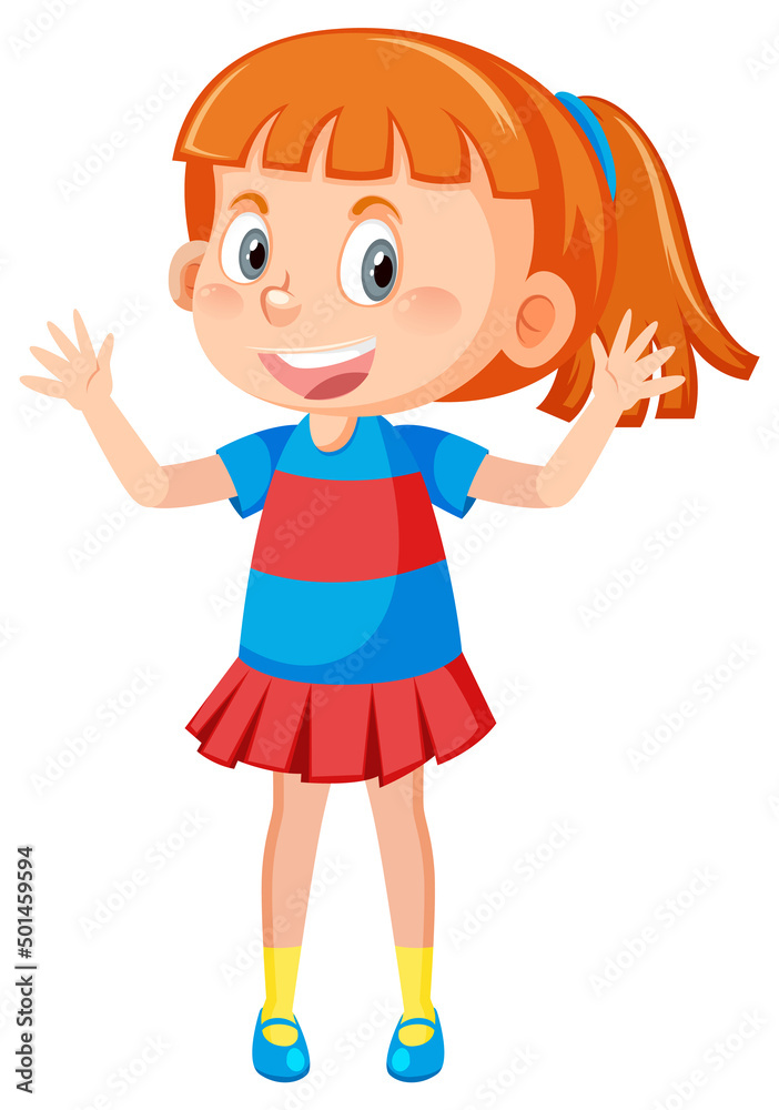 Cheerful girl with greeting gesture Cheerful girl with greeting gesture