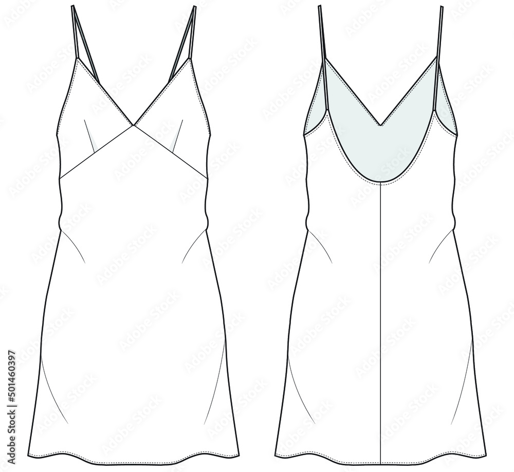Set of flat sketch fashion template - woman dresses Stock Photo by  ©inquieta 108944300