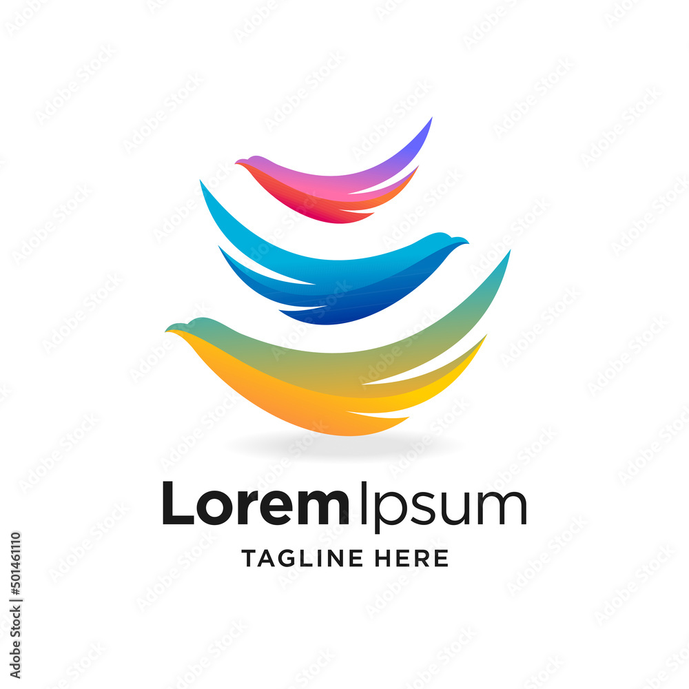 bird logo with feathers concept bird logo with feathers concept