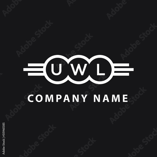 UWL letter logo design on black background. UWL  creative initials letter logo concept. UWL letter design.
 photo