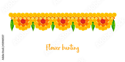 Indian festival decoration flower bunting designs also called toran