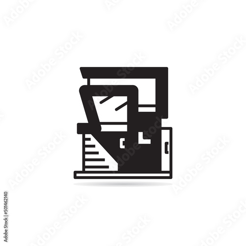 modern house building icon vector illustration