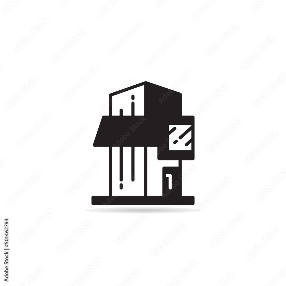 modern edifice and building icon modern edifice and building icon