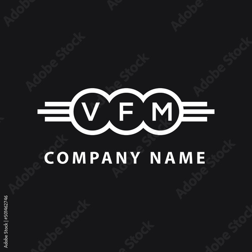 Fototapeta Naklejka Na Ścianę i Meble -  VFM letter logo design on black background. VFM  creative initials letter logo concept. VFM letter design.
