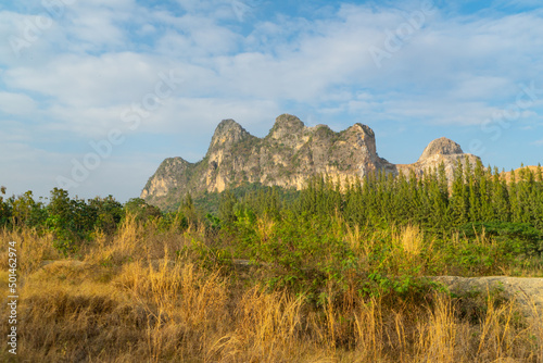 Wallpaper Mural Beautiful view of landscape concave and complex mountains  with tourists to visit and blue sky background at Khao e bid  Phetchaburi ,Thailand. Torontodigital.ca