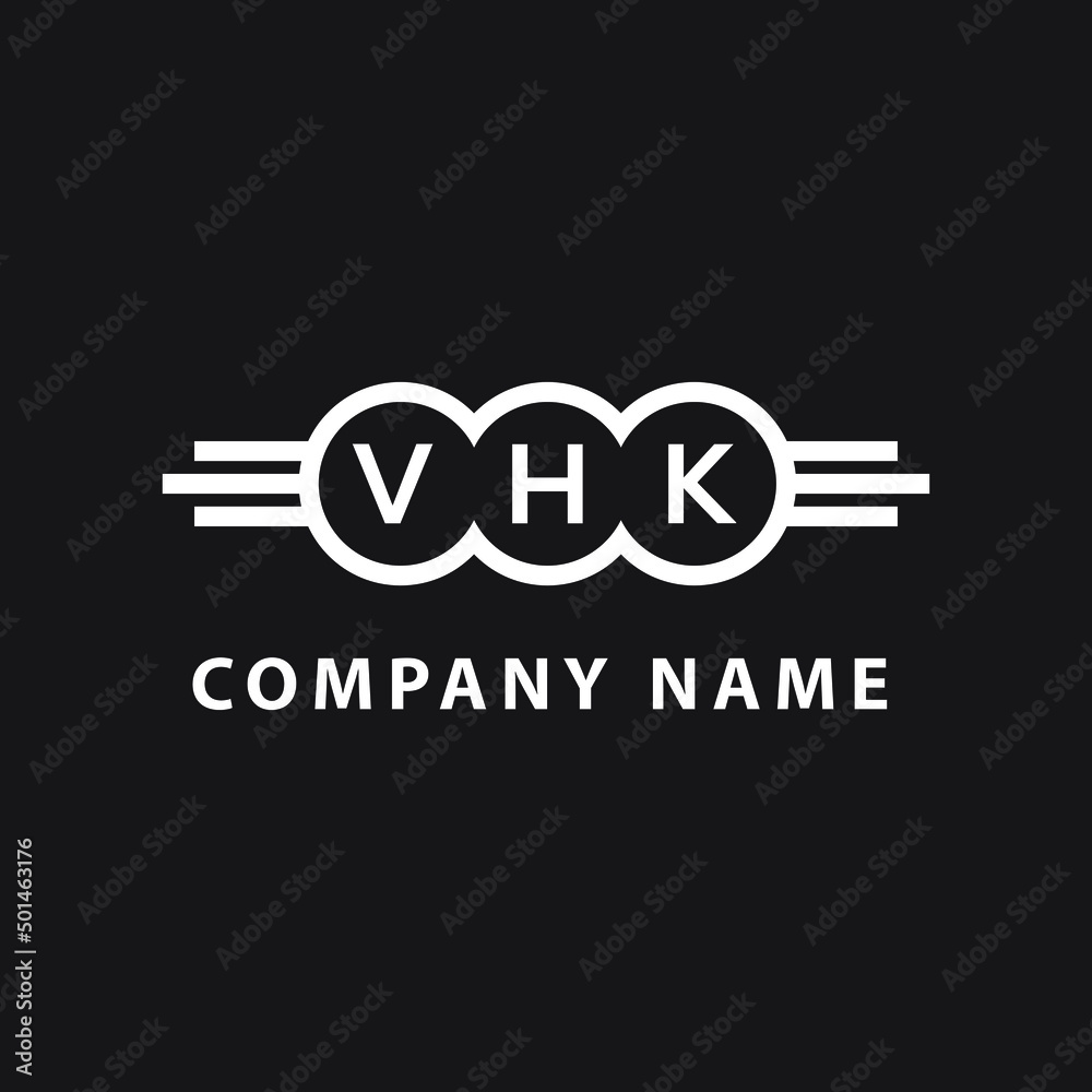 VHK letter logo design on black background. VHK  creative initials letter logo concept. VHK letter design.
