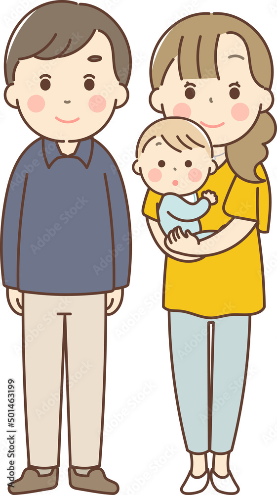 若い夫婦と赤ちゃん