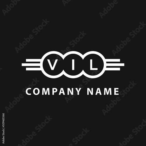 VIL letter logo design on black background. VIL  creative initials letter logo concept. VIL letter design.
 photo
