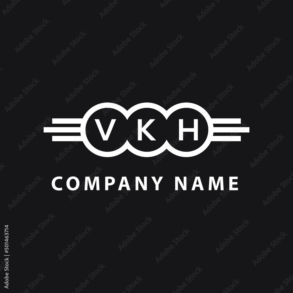 VKH letter logo design on black background. VKH  creative initials letter logo concept. VKH letter design.
