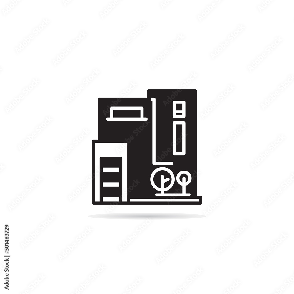 modern house and building icon vector illustration modern house and building icon vector illustration