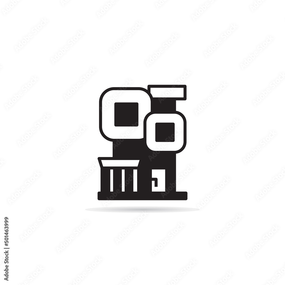 modern edifice and building icon illustration modern edifice and building icon illustration