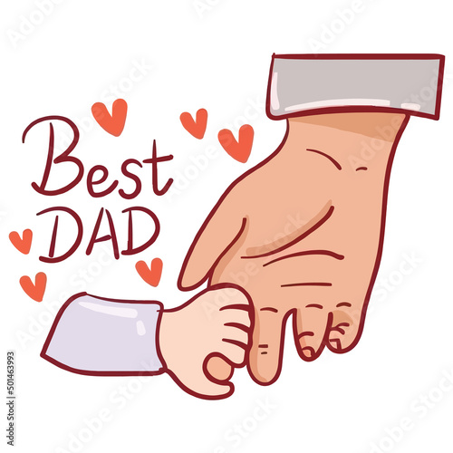 Cute Father's Day illustration Vector, Hand Drawn Father's Day Background Drawing Watercolor