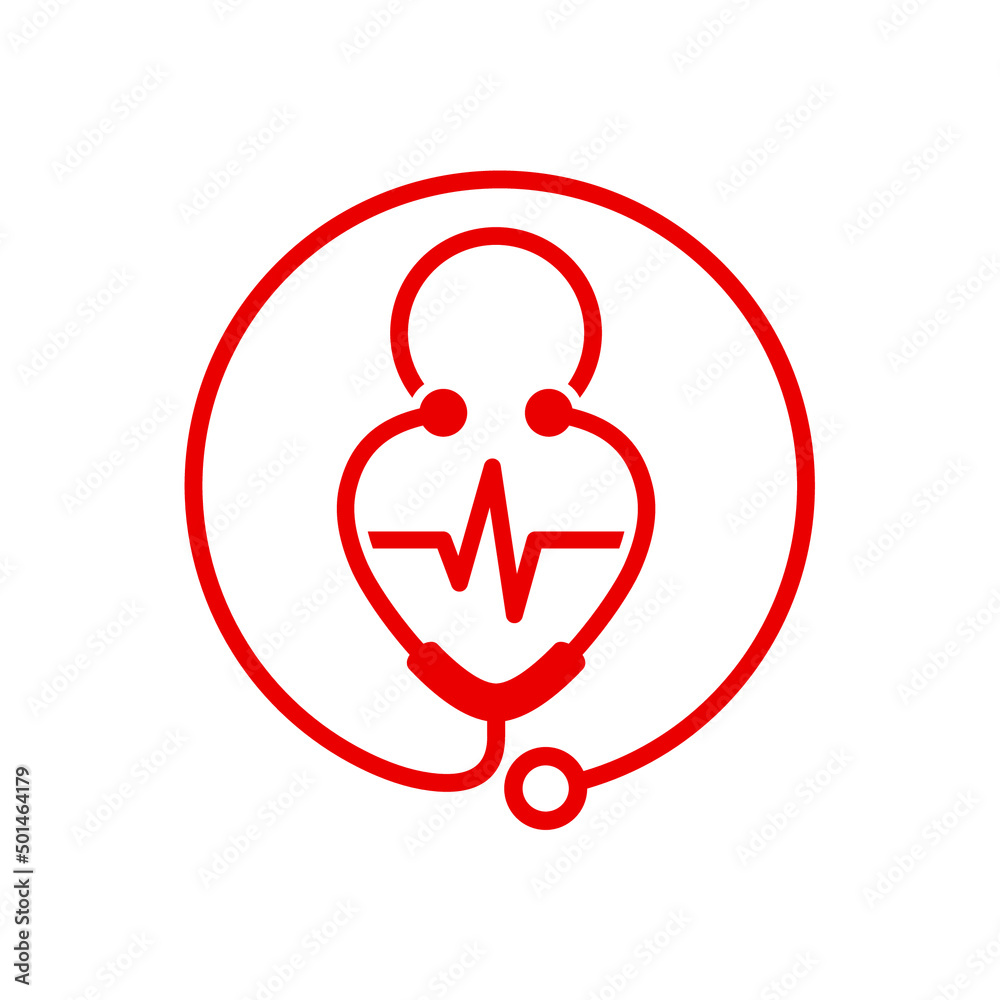 Stethoscope for Medical checkup icon. medicine logo, medical icon. Logo design template for clinic.