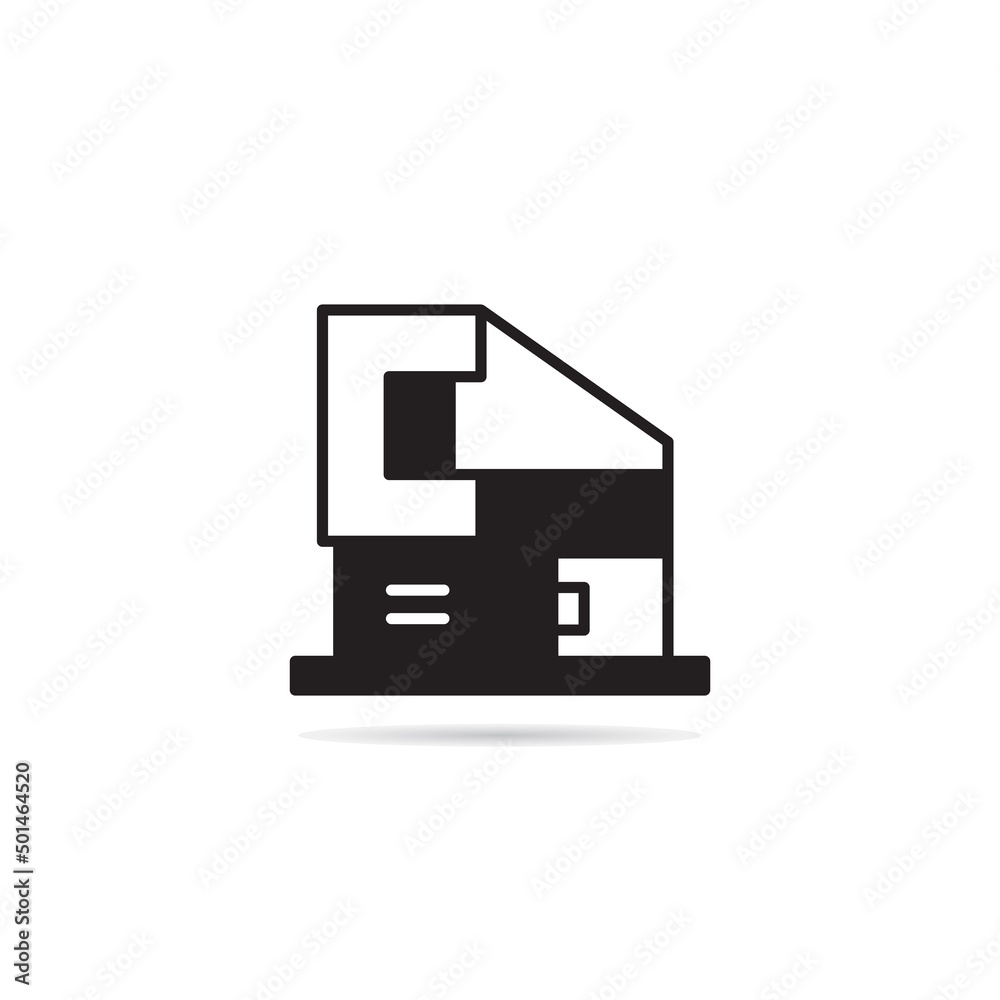 modern house building icon vector illustration modern house building icon vector illustration