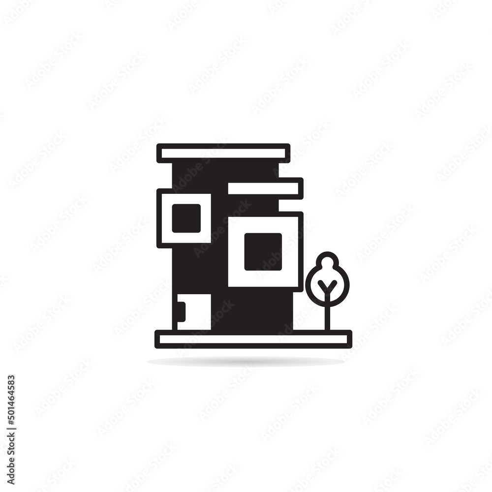 modern house building icon vector illustration modern house building icon vector illustration