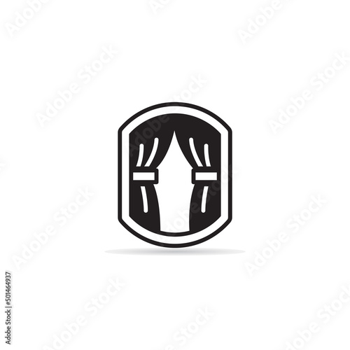curtain window icon vector illustration