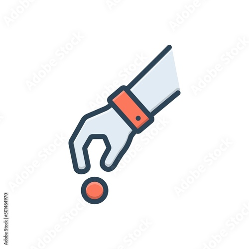 Color illustration icon for picking