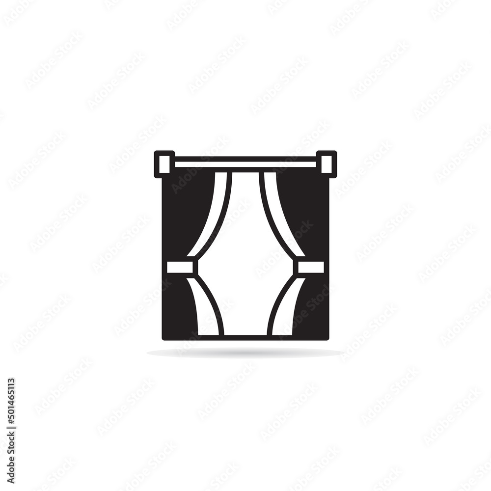 curtain window icon vector illustration