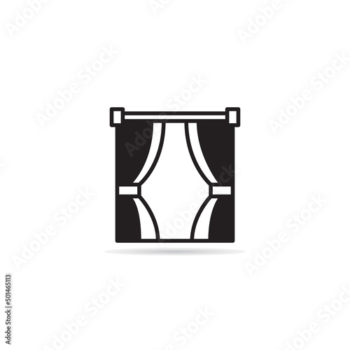 curtain window icon vector illustration