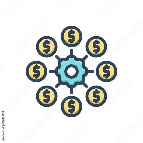 Color illustration icon for affiliated